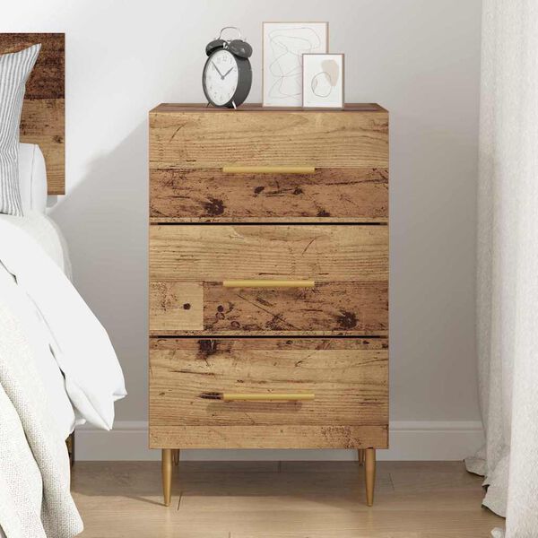 vidaXL Cabinet de chevet Bois ancien 40 x 40 x 66 cm Bois d'ing&eacute;nierie