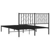 vidaXL Cadre de lit m&eacute;tal sans matelas avec t&ecirc;te de lit noir 140x200cm