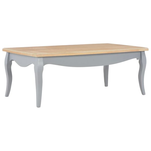 vidaXL Table basse Gris et marron 110x60x40 cm Bois de pin massif