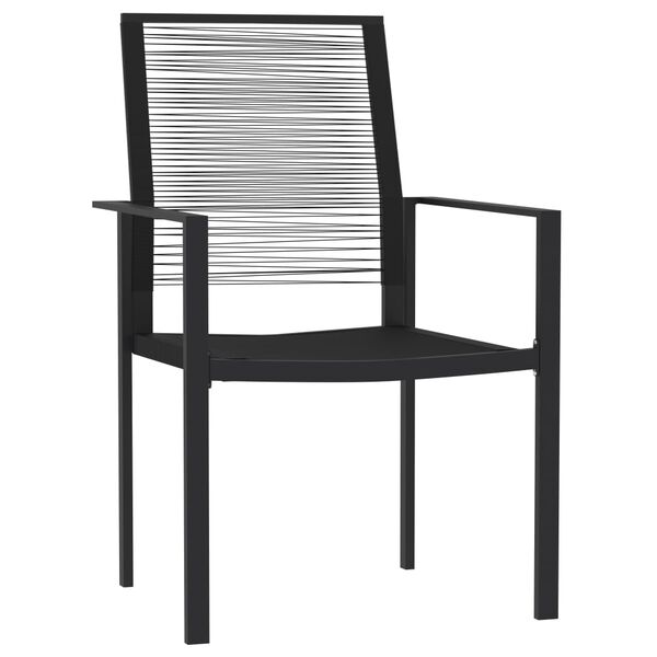 vidaXL Ensemble &agrave; manger de jardin 7 pcs Noir