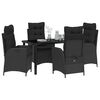 vidaXL Ensemble de salle &agrave; manger pour jardin 5 pcs Noir polyrotin