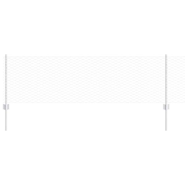 vidaXL Cl&ocirc;ture avec poteau Argent&eacute; 0,6 x 50 m Acier