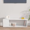 vidaXL Meuble TV Blanc brillant 100x24x32 cm Bois d'ing&eacute;nierie