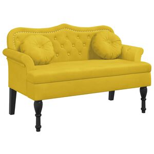 vidaXL Banc avec coussins jaune 120,5x65x75 cm velours