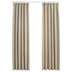 vidaXL Rideaux occultants avec crochets 2 pcs Beige 140x245 cm