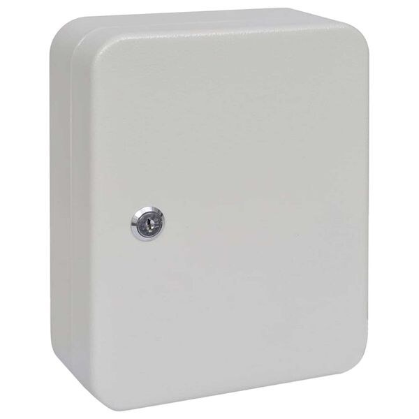 vidaXL Boîte à clés avec verrouillage Blanc 20 x 7.5 x 25 cm Acier