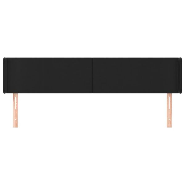 vidaXL T&ecirc;te de lit avec oreilles Noir 163x16x78/88 cm Similicuir
