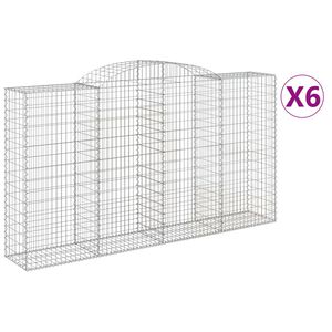 vidaXL Paniers &agrave; gabions arqu&eacute;s 6 pcs 300x50x160/180 cm fer galvanis&eacute;