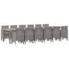 vidaXL Ensemble de salle &agrave; manger pour jardin 13 pc Gris clair