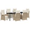 vidaXL Ensemble de salle &agrave; manger pour jardin 7 pcs Beige polyrotin