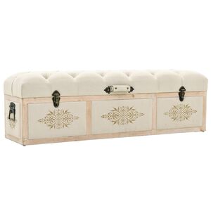 vidaXL Banc de rangement 110 cm cr&egrave;me bois de sapin massif