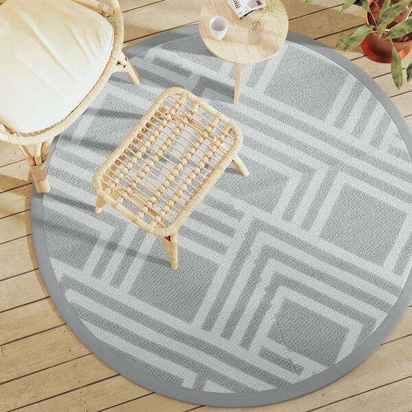 vidaXL Tapis d'ext&eacute;rieur ARAKIL gris &Oslash;160 cm PP