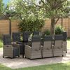 vidaXL Ensemble de salle &agrave; manger pour jardin 9 pcs Gris polyrotin