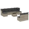 vidaXL Salon de jardin avec coussins 10 pcs gris clair r&eacute;sine tress&eacute;e