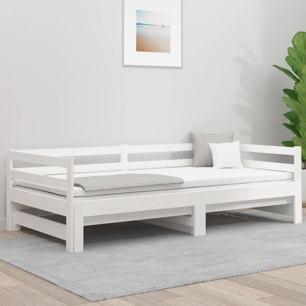 vidaXL Lit coulissant sans matelas blanc 80x200 cm