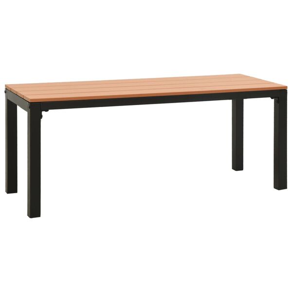 vidaXL Banc de jardin 110 cm acier et WPC marron et noir