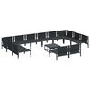 vidaXL Ensemble de canap&eacute; de jardin avec coussin 13 pcs Noir Acier