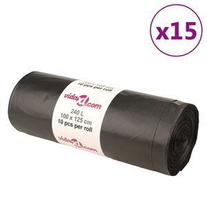 vidaXL Sacs poubelles 150 pcs noir 240 L