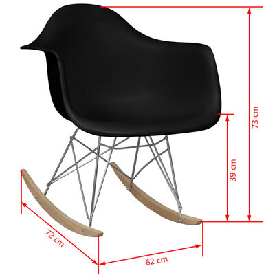 vidaXL Chaise à bascule Noir Plastique