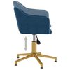 vidaXL Chaise pivotante de salle &agrave; manger Bleu Velours