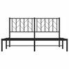 vidaXL Cadre de lit m&eacute;tal sans matelas avec t&ecirc;te de lit noir 150x200cm