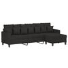 vidaXL Canap&eacute; &agrave; 3 places avec repose-pieds Noir 210 cm Tissu