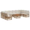 vidaXL Ensemble de canap&eacute;s d'ext&eacute;rieur 11 pc Blanc Naturel et Cr&egrave;me