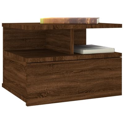 vidaXL Table de chevet flottante Chêne marron Bois d’ingénierie