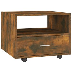vidaXL Table basse ch&ecirc;ne fum&eacute; 55x55x40 cm bois d'ing&eacute;nierie