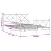 vidaXL Cadre de lit m&eacute;tal sans matelas et pied de lit blanc 160x200 cm