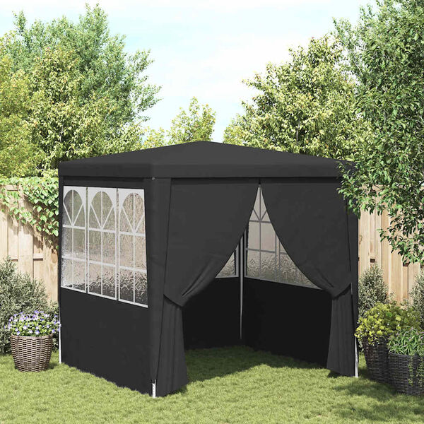 vidaXL Tente de réception et parois latérales 2x2 m Anthracite 90 g/m²
