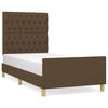 vidaXL Cadre de lit sans matelas marron fonc&eacute; 90x200 cm tissu