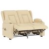 vidaXL Fauteuil de massage inclinable et porte-gobelets 2 places crème