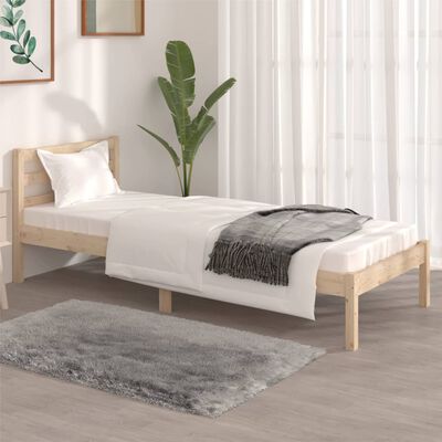 vidaXL Cadre de lit bois de pin massif 75x190 cm petit simple