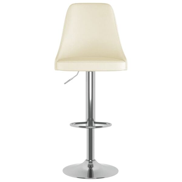 vidaXL Tabourets de bar lot de 2 cr&egrave;me tissu