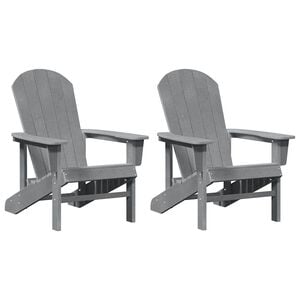 vidaXL Chaise de jardin 2 pc Gris clair Poly&eacute;thyl&egrave;ne