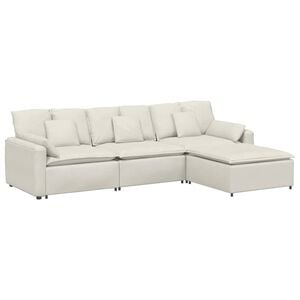 vidaXL Canap&eacute; modulaire avec repose-pieds et coussins gris fonc&eacute;
