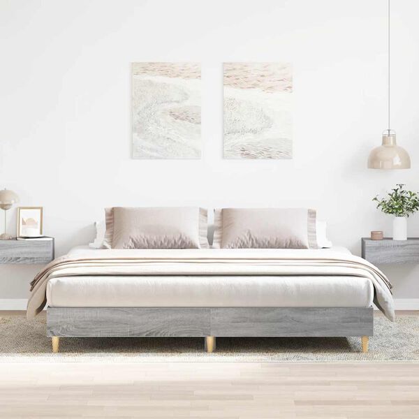 vidaXL Cadre de lit sans matelas sonoma gris 180x200 cm