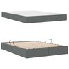 vidaXL Lit avec rangement et matelas Gris fonc&eacute; 140 x 190 cm Polyester
