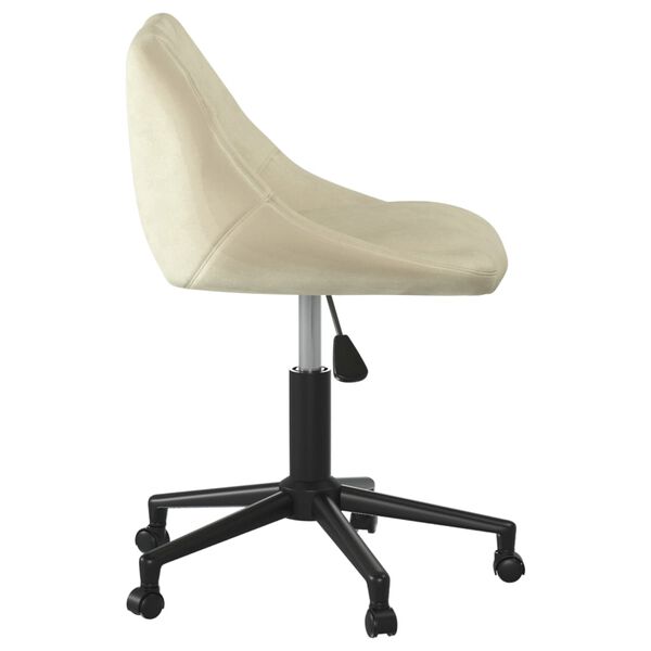 vidaXL Chaise pivotante de bureau Cr&egrave;me Velours