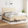 vidaXL Sommier &agrave; lattes de lit avec matelas Cr&egrave;me 160x200 cm Tissu