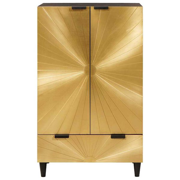 vidaXL Meuble d'appoint avec tiroir Noir et or 60 x 33,5 x 100 cm