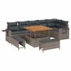 vidaXL Ensemble de canap&eacute; de jardin avec coussin 11 pcs Gris polyrotin