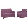 vidaXL Canap&eacute; avec rangement 2 pc Pourpre Polyester