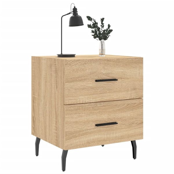 vidaXL Table de chevet ch&ecirc;ne sonoma 40x35x47,5 cm bois d&rsquo;ing&eacute;nierie