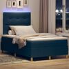 vidaXL Lit &agrave; ressort LED avec matelas Bleu 120 x 200 cm tissu