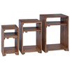 vidaXL Table d'Accent avec &eacute;tag&egrave;re 3 pc Marron Bois de Mahogany Massif