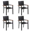 vidaXL Ensemble &agrave; manger de jardin 5 pcs noir