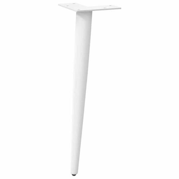 vidaXL Pieds de table basse coniques 4 pi&egrave;ces Blanc 30-31 cm Acier
