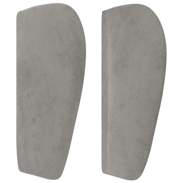 vidaXL T&ecirc;te de lit avec oreilles Gris clair 147x23x78/88 cm Velours